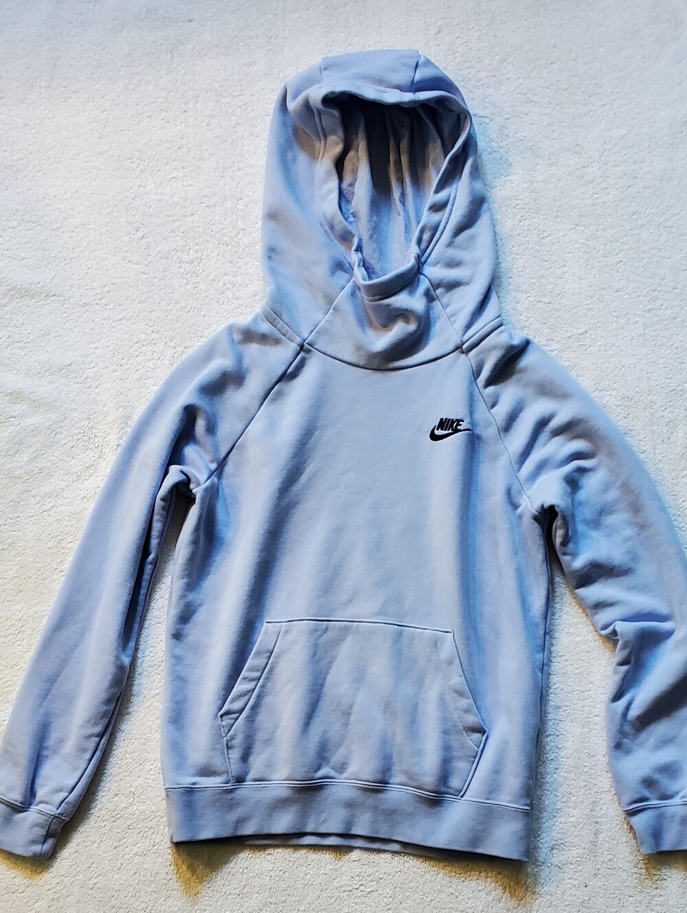 Nike Light Blue Women's Funnel Neck Hoodie Sweatshirt